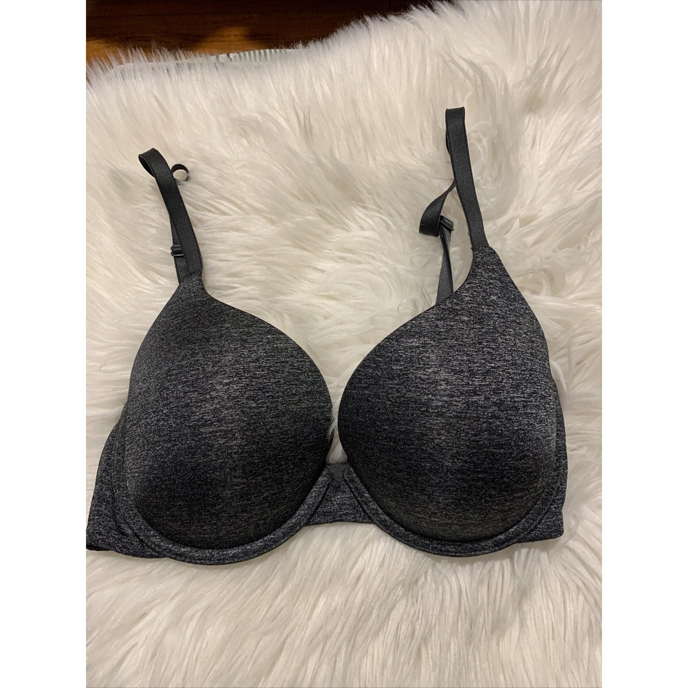 victoria secret padded perfect coverage bra 32DD Gray guc